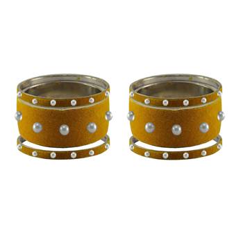 Light Brown  Moti Stud Brass Bangle 2