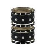 Grey Moti Stud Brass Bangle