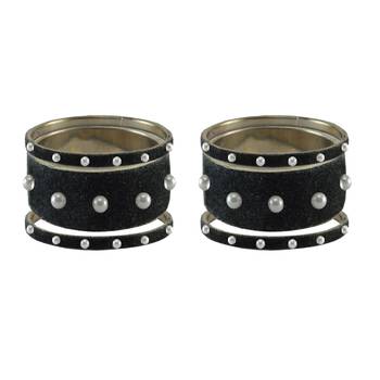 Grey Moti Stud Brass Bangle 2