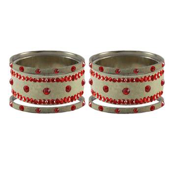 Cream Stone Stud Brass Bangle 2