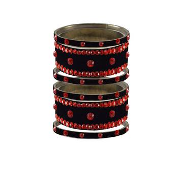 Black Stone Stud Brass Bangle 1
