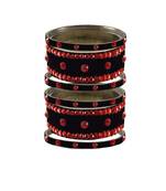 Black Stone Stud Brass Bangle