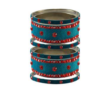 Firozi Stone Stud Brass Bangle 1