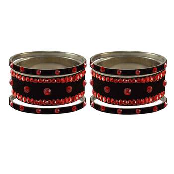 Black Stone Stud Brass Bangle 2