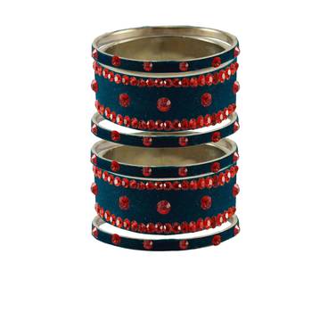 Voilet Stone Stud Brass Bangle 1