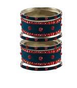 Voilet Stone Stud Brass Bangle