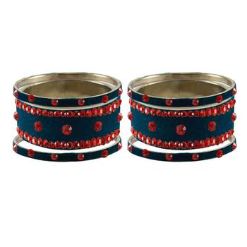 Voilet Stone Stud Brass Bangle 2
