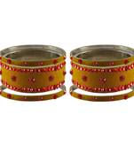 Light Brown  Stone Stud Brass Bangle