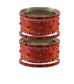 Peach Stone Stud Brass Bangle