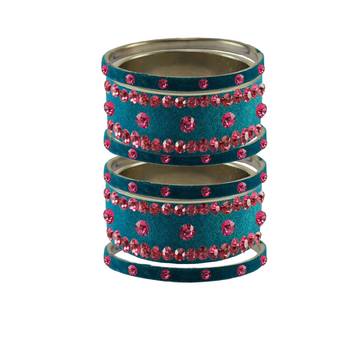 Firozi Stone Stud Brass Bangle 1