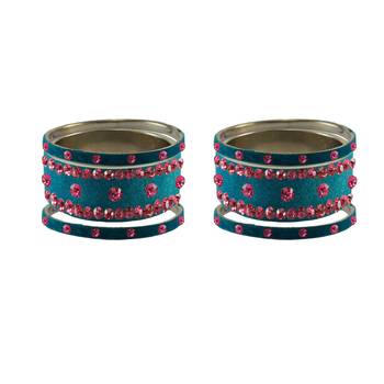 Firozi Stone Stud Brass Bangle 2