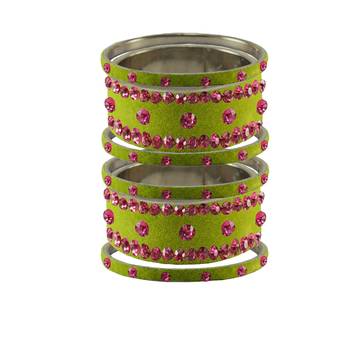 Parrot  Stone Stud Brass Bangle 1