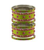 Parrot  Stone Stud Brass Bangle