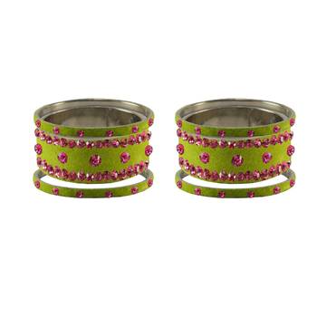 Parrot  Stone Stud Brass Bangle 2
