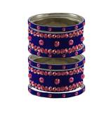 Blue Stone Stud Brass Bangle