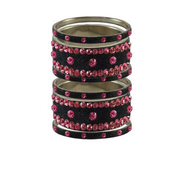 Grey Stone Stud Brass Bangle 1