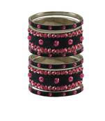 Grey Stone Stud Brass Bangle