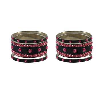 Grey Stone Stud Brass Bangle 2
