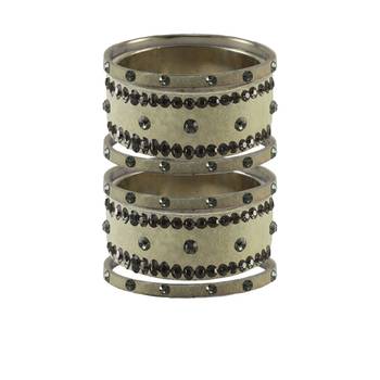 Cream Stone Stud Brass Bangle 1