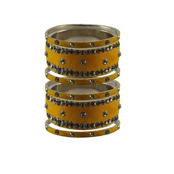 Light Brown  Stone Stud Brass Bangle 1