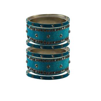 Firozi Stone Stud Brass Bangle 1