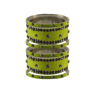 Parrot  Stone Stud Brass Bangle 1