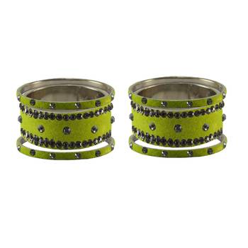 Parrot  Stone Stud Brass Bangle 2