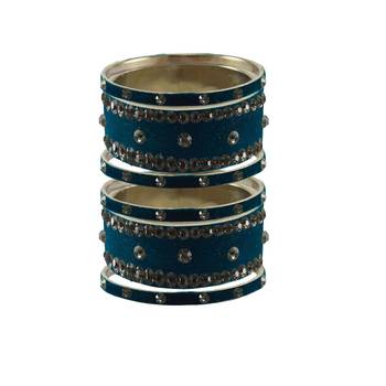 Voilet Stone Stud Brass Bangle 1