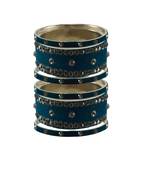 Voilet Stone Stud Brass Bangle