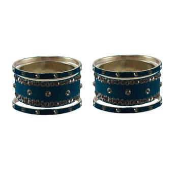 Voilet Stone Stud Brass Bangle 2