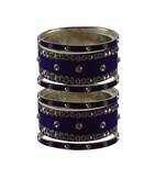 Dark Blue Stone Stud Brass Bangle