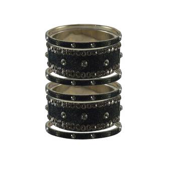 Grey Stone Stud Brass Bangle 1