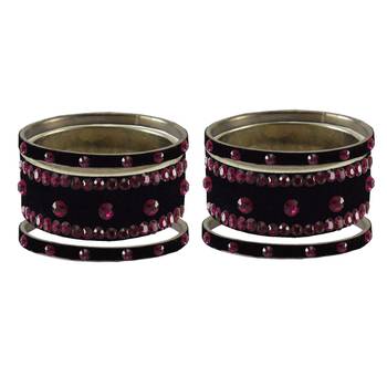 Black Stone Stud Brass Bangle 2