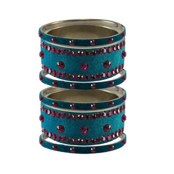Firozi Stone Stud Brass Bangle 1