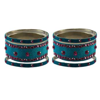 Firozi Stone Stud Brass Bangle 2