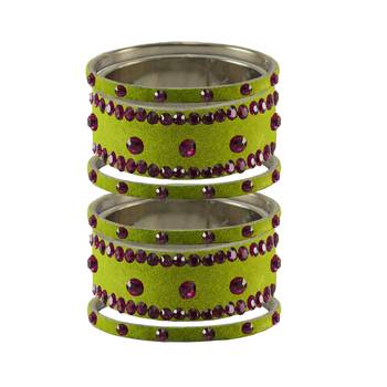 Parrot  Stone Stud Brass Bangle 1