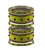 Parrot  Stone Stud Brass Bangle