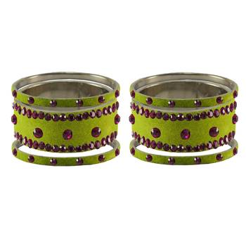 Parrot  Stone Stud Brass Bangle 2