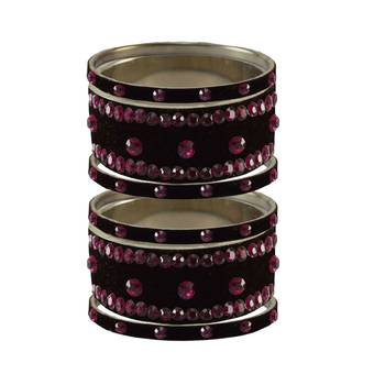 Black Stone Stud Brass Bangle 1