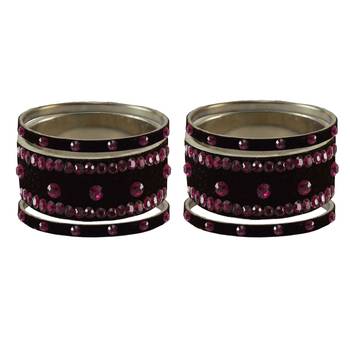 Black Stone Stud Brass Bangle 2