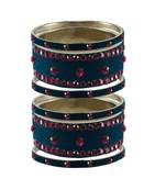 Voilet Stone Stud Brass Bangle