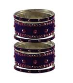 Dark Blue Stone Stud Brass Bangle