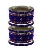 Blue Stone Stud Brass Bangle