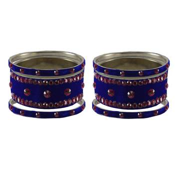 Blue Stone Stud Brass Bangle 2