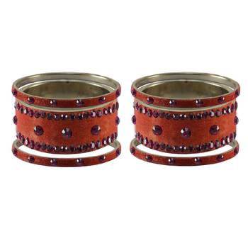 Peach Stone Stud Brass Bangle 2