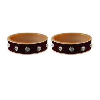 Dark Maroon  Stone Stud Acrylic Bangle 2