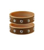 Dark Brown Stone Stud Acrylic Bangle
