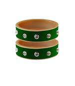 Green Stone Stud Acrylic Bangle
