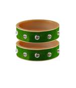 Green Stone Stud Acrylic Bangle