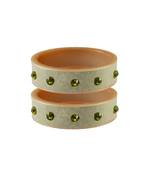 Cream Stone Stud Acrylic Bangle